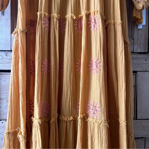 🔶Free People Celestial Skies Midi Dress Marigold, size S 🔶 - Picture 10 of 13